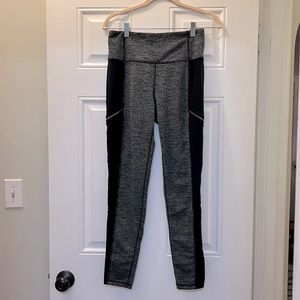Athleta, Size Medium, Zipper side leggings, Black and Black/White mock tweed